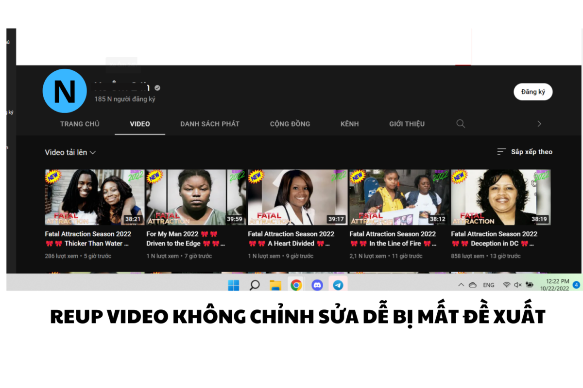 Reup video không có sự sáng tạo
