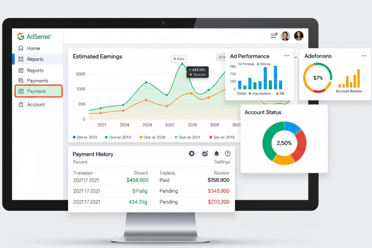 AdSense giúp heo dõi trạng thái xét duyệt & thanh toán