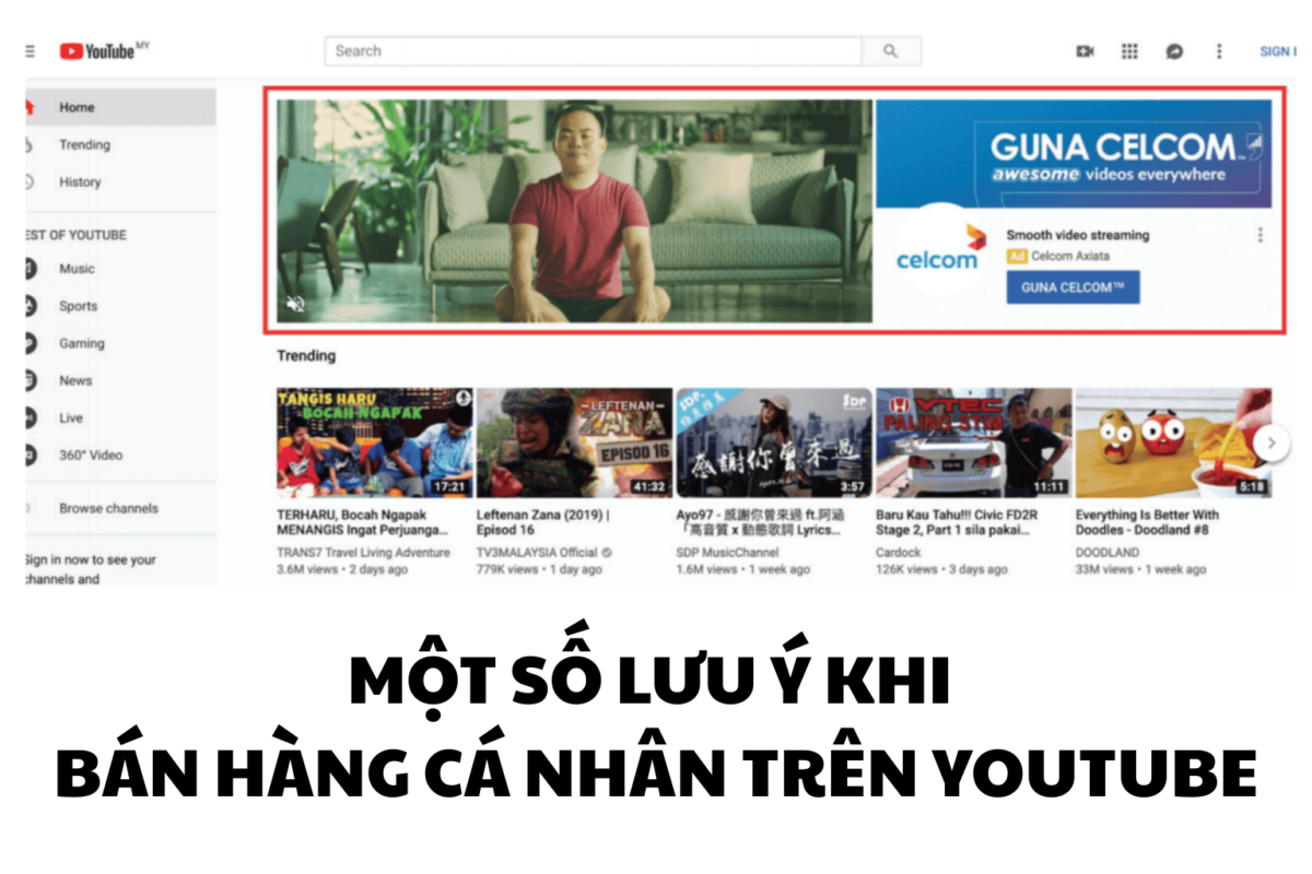 Lưu ý khi bán hàng cá nhân trên Youtube
