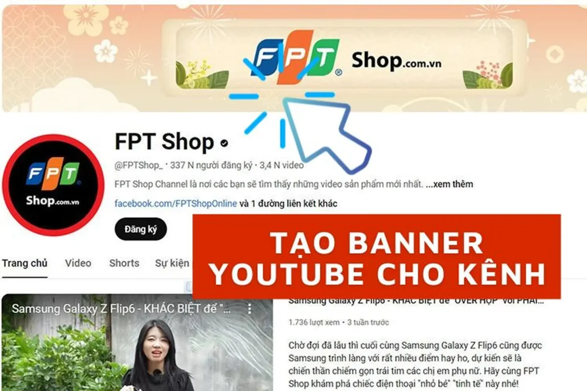 Tạo banner tối ưu kênh Youtube