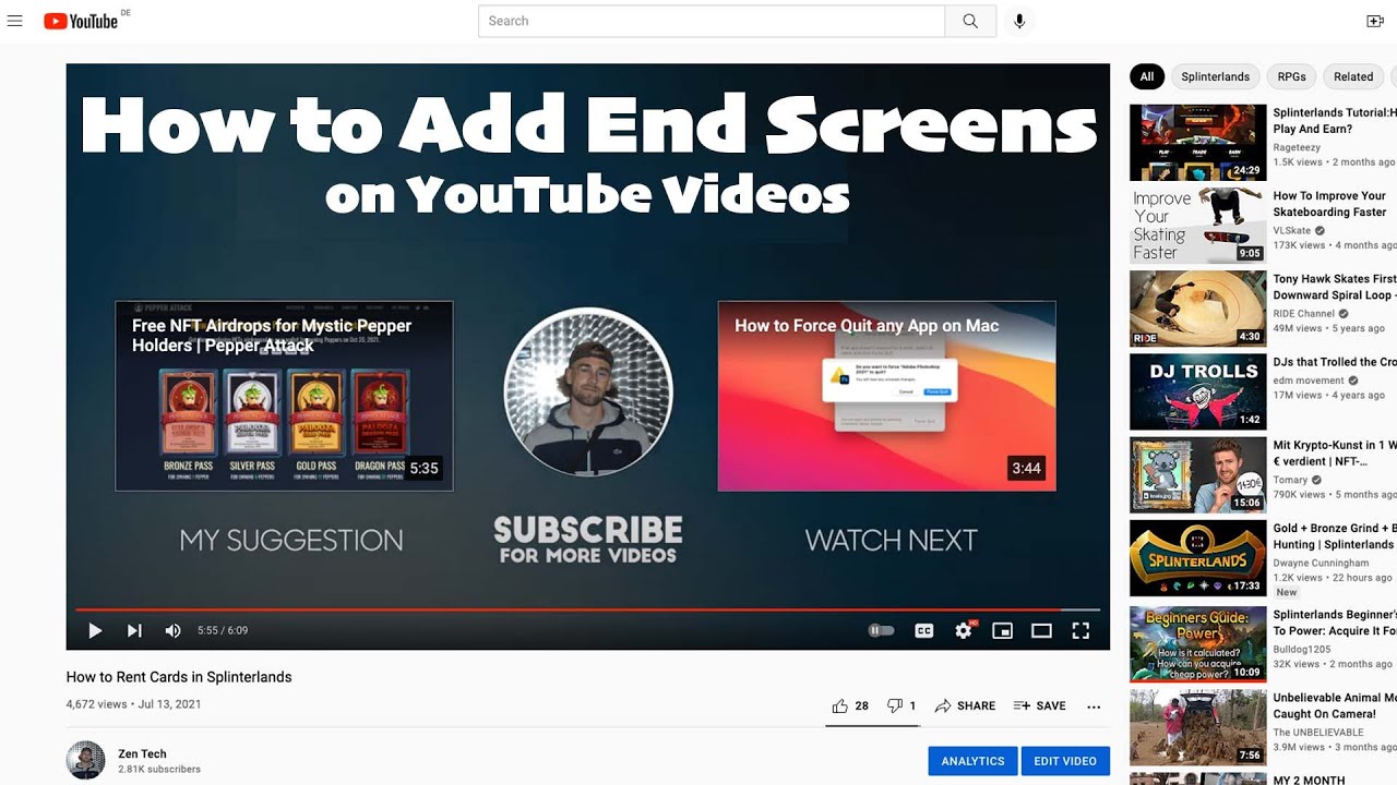 Sử dụng Cards và End Screens để tăng thời gian ở lại kênh