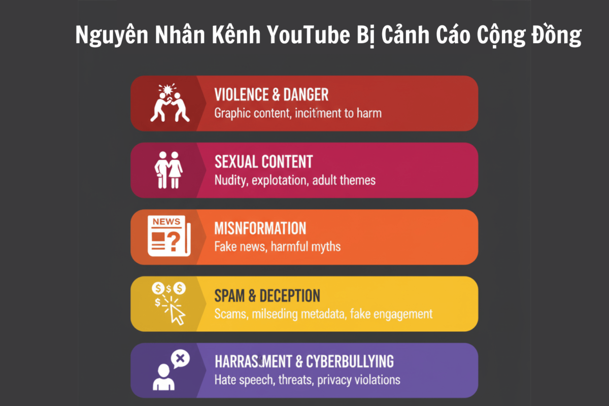 Nguyên Nhân Khiến Kênh YouTube Bị Cảnh Cáo Cộng Đồng