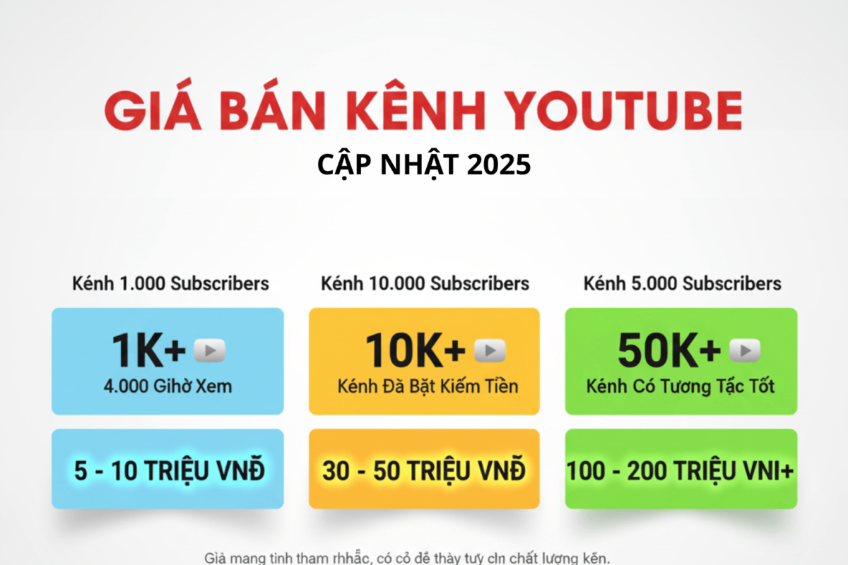 Giá 1 Kênh YouTube Đã Bật Kiếm Tiền Hiện Nay Là Bao Nhiêu?