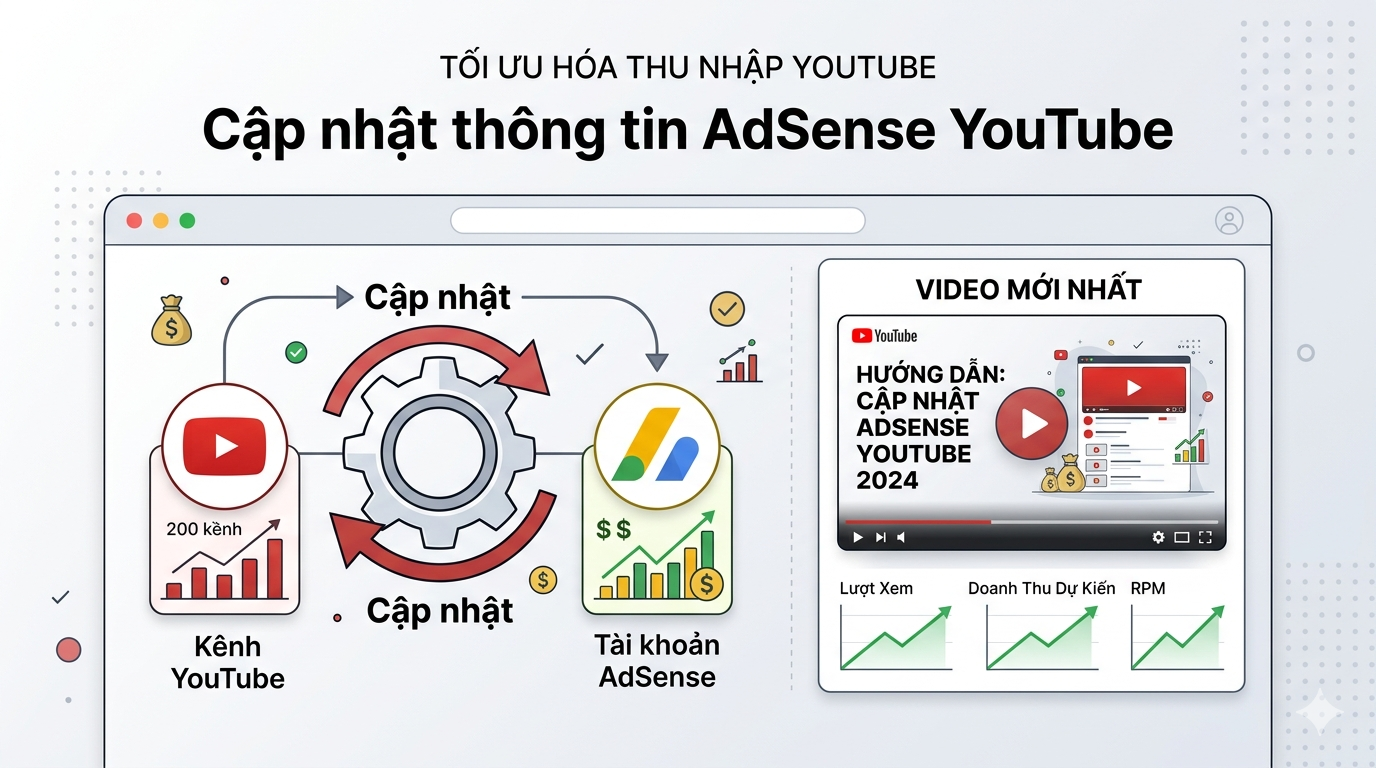 Cập Nhật Thông Tin Adsense YouTube 2026 – Hướng Dẫn Chuẩn Xác Để Tránh Bị Giữ Tiền