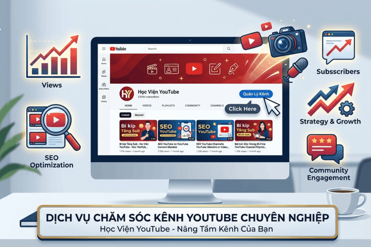 Quy Trình Dịch Vụ Chăm Sóc Kênh Youtube Tại Học Viện Youtube