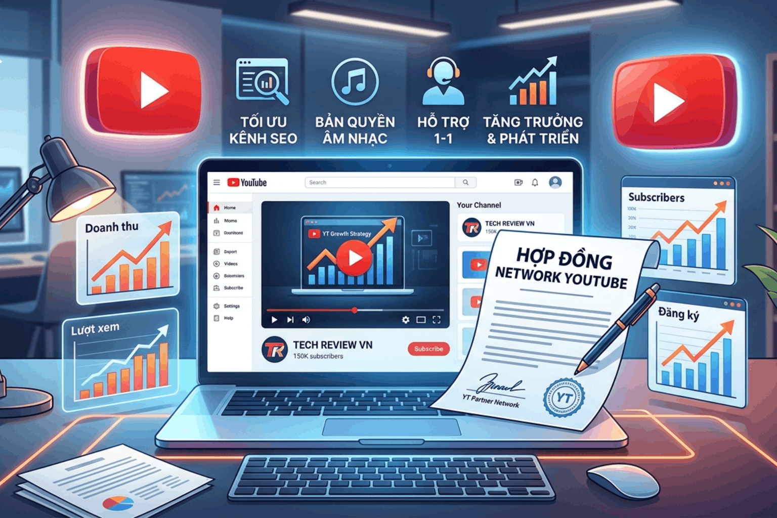 Hợp Đồng Network YouTube Là Gì? Cách Ký Không Bị Mất Kênh Và Tối Ưu Doanh Thu 2026