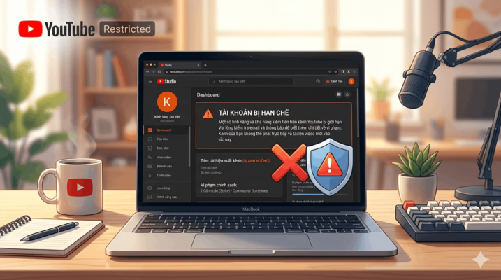 Kênh Youtube Bị Hạn Chế: Nguyên Nhân, Cách Khắc Phục & Giải Pháp Lấy Lại Kiếm Tiền Nhanh Nhất (2026)