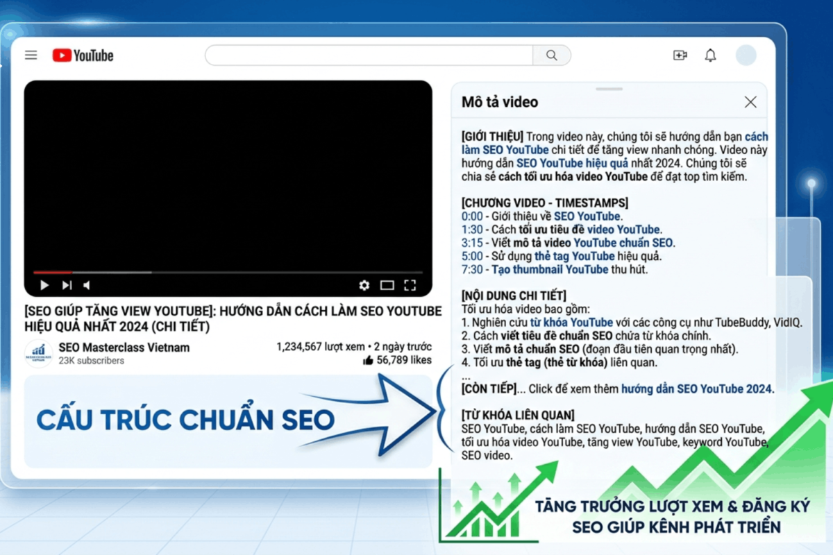 Cấu Trúc Mô Tả Youtube Chuẩn SEO