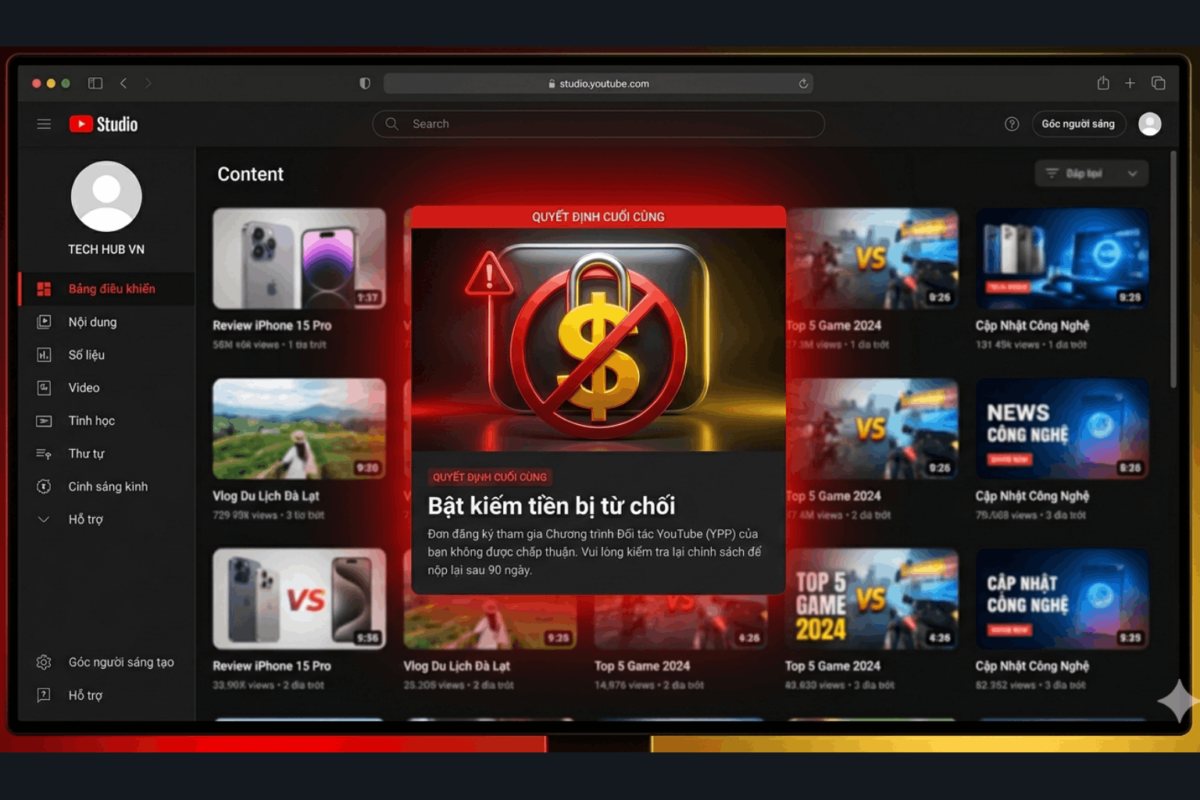 Dịch Vụ Hỗ Trợ Xử Lý Bật Kiếm Tiền Youtube Bị Từ Chối Tại Học Viện Youtube