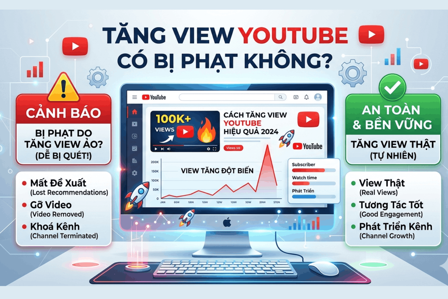 Tăng View YouTube Có Bị Phạt Không? 90% Người Mới Đang Hiểu Sai (Cập Nhật 2026)
